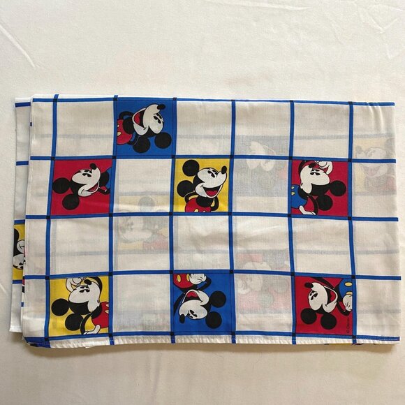 Disney Mickey Mouse Color Block Twin Flat Sheet Made in Canada - Picture 1 of 4
